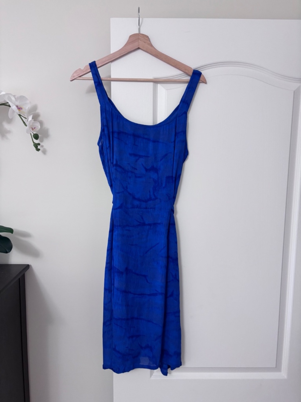 Penman’s Vintage Blue Print Tie Back Dress Women’s Size Large